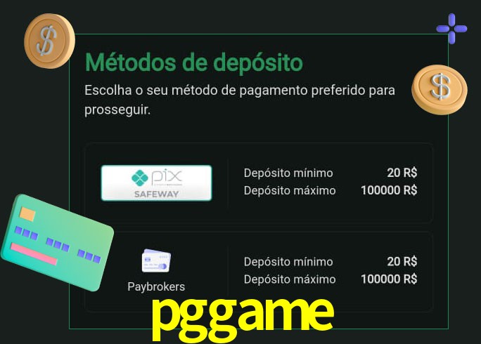 O cassino pggame oferece uma grande variedade de métodos de pagamento
